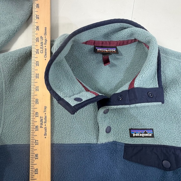 Patagonia Synchilla Snap-T Snap T Fleece Pullover Sweater Two Tone Blue Small S - Picture 7 of 7